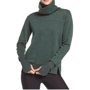 Alo Yoga Haze Funnel Neck Sweatshirt in Hunter Green Size Small Athleisure